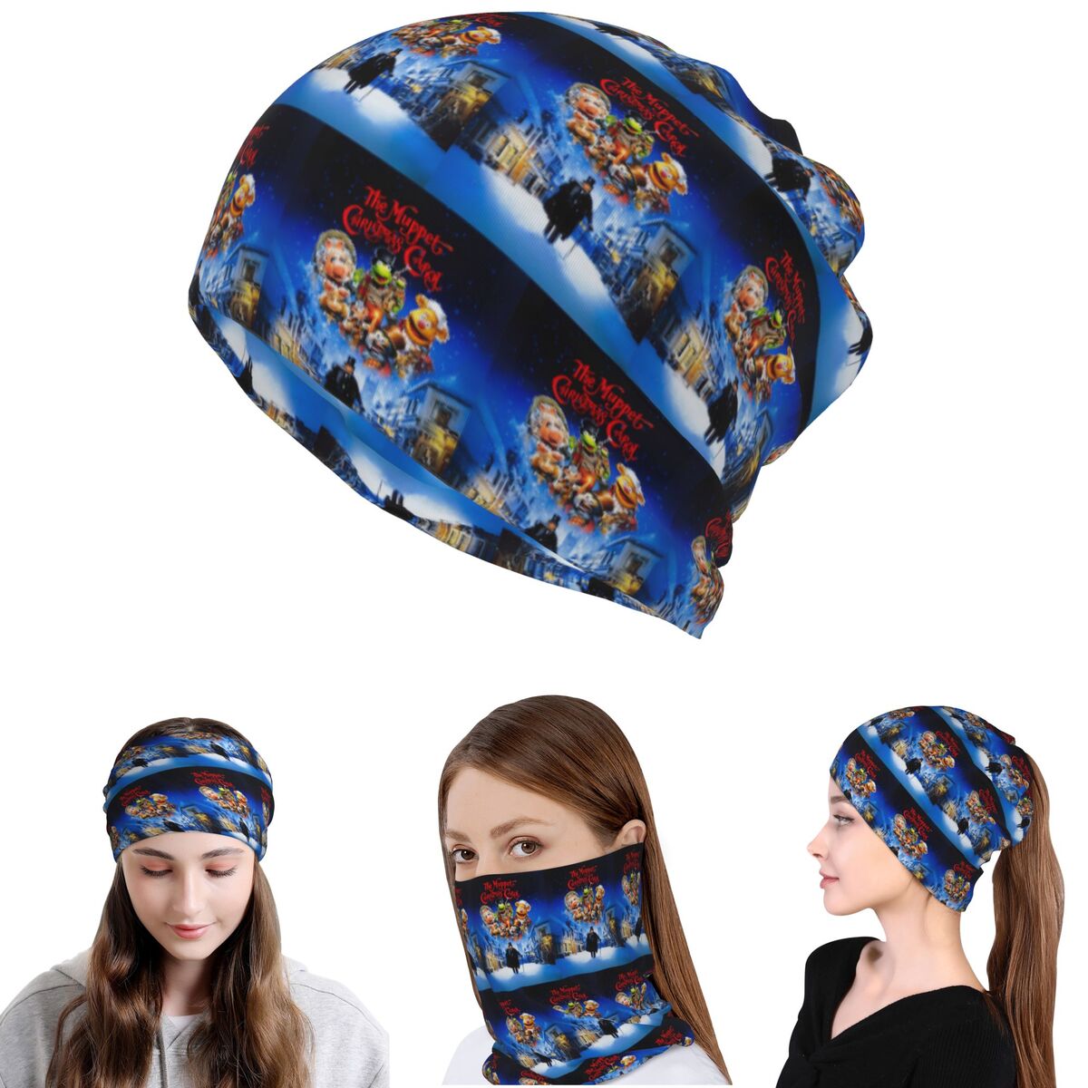 Knit Beanie Hat Warm - Muppet Noel Carol Bandana Boyun Körüğü