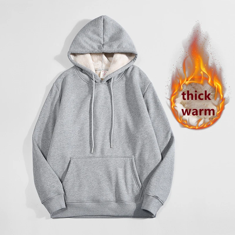 Sherpa Hoodie Fleece - Yüksek Kaliteli Gri Kalın Polar Astarlı