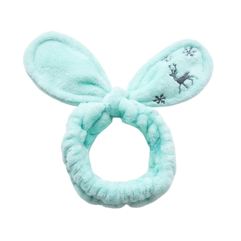Winter Headband Fleece - Yumuşak Retro Noel geyiği kar tanesi