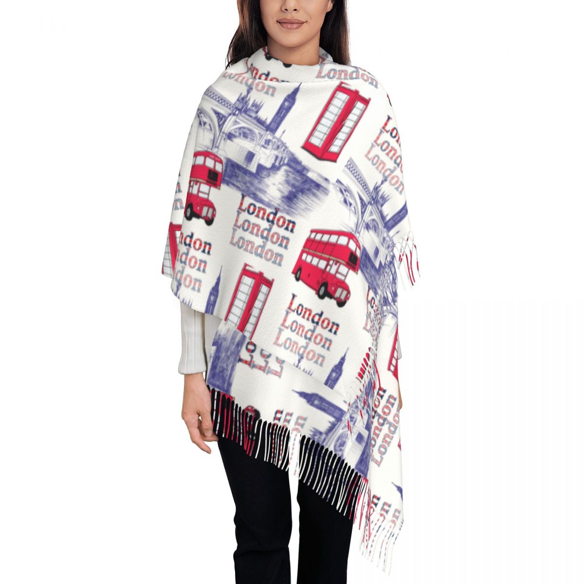 Shawl Wrap Winter - Londra İngiltere Manzaraları Şallar Kışlık Sıcak