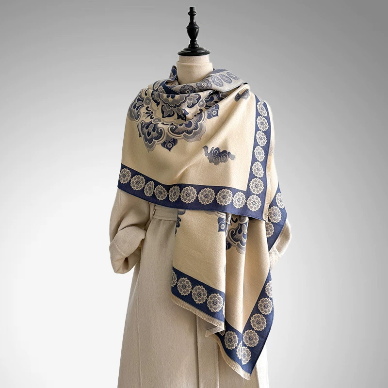 Cashmere Pashmina Wrap - Kadınlar İçin Kışlık Lüks Kalın Sıcak