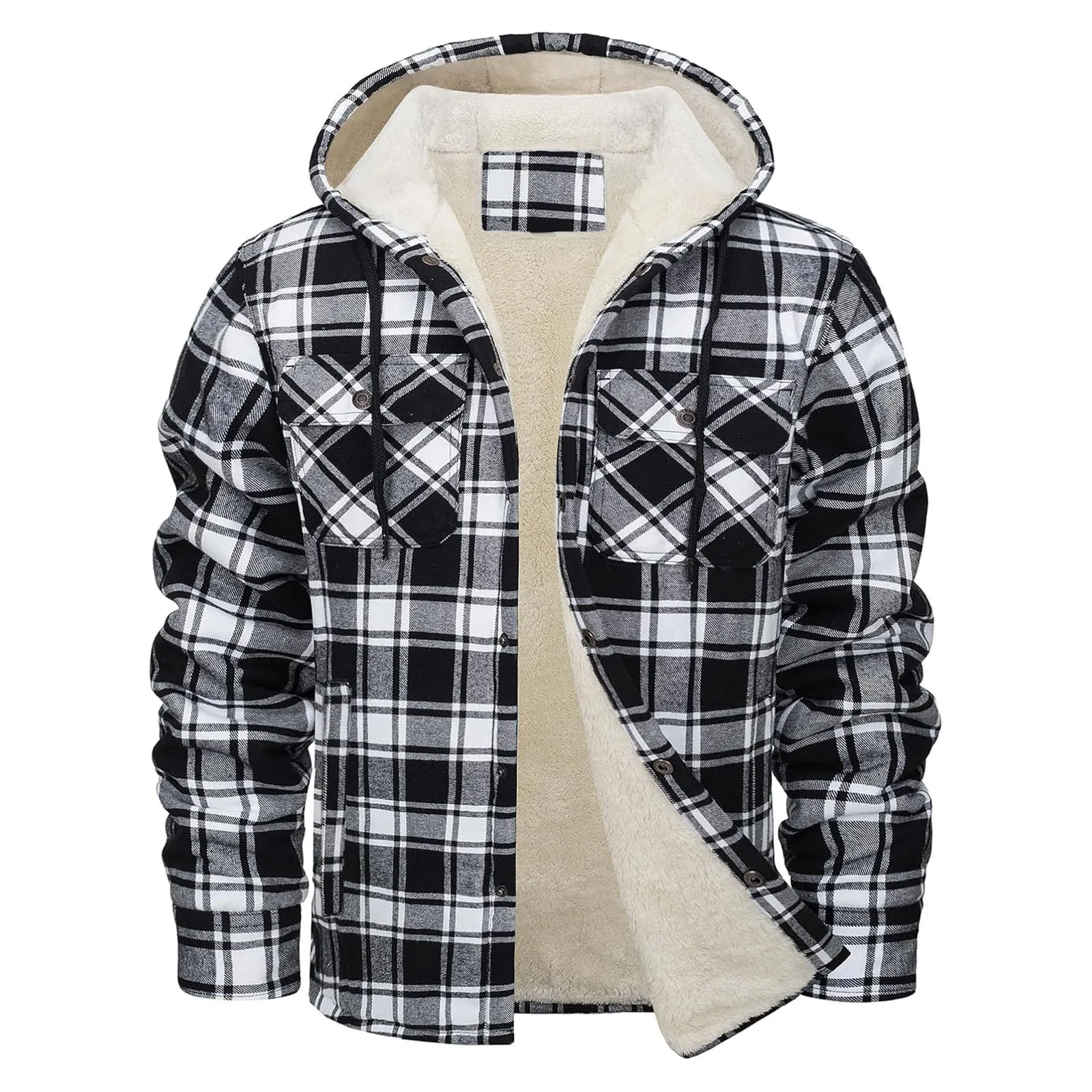 Flannel Shirt Lined - Kalın Sıcak Flanel Kapşonlu Ceket Erkek