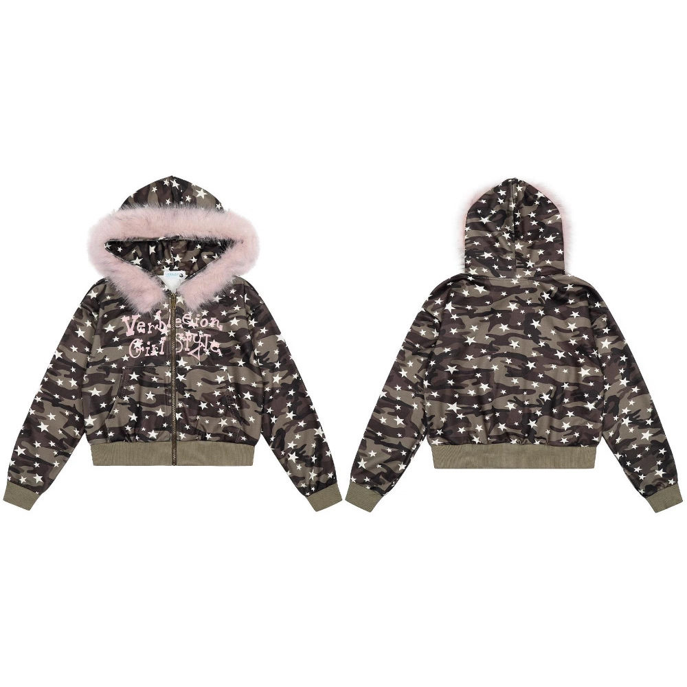 Sherpa Hoodie Fleece - Erkekler Fermuarlı Kapüşonlu Üst Sokak Modası