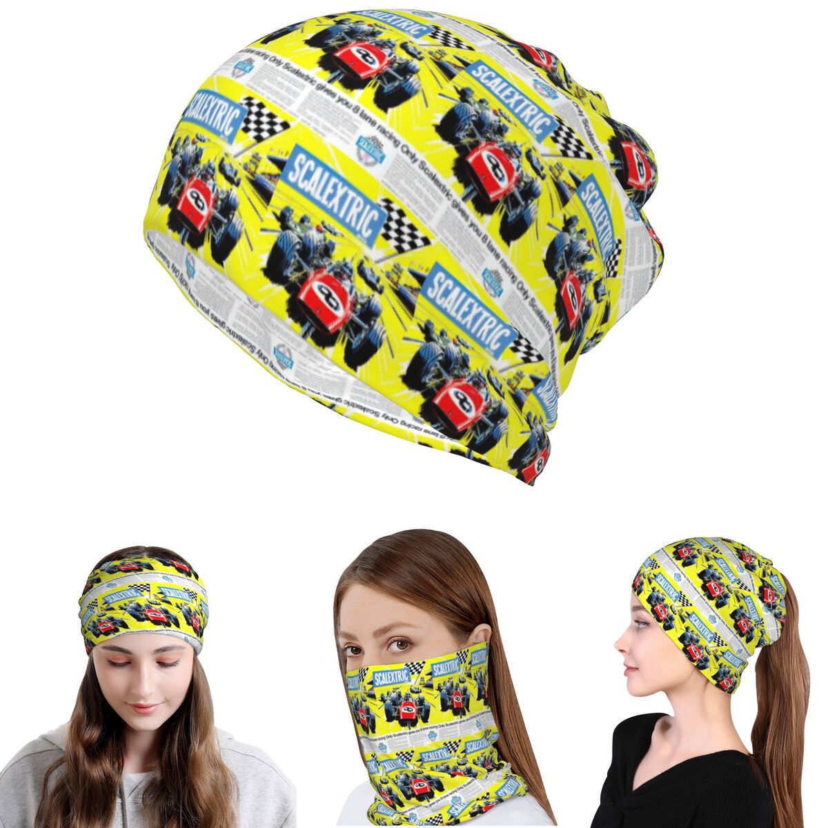 Knit Beanie Hat Warm - Scalextric Vintage Stuff Bandana Boyun Körüğü