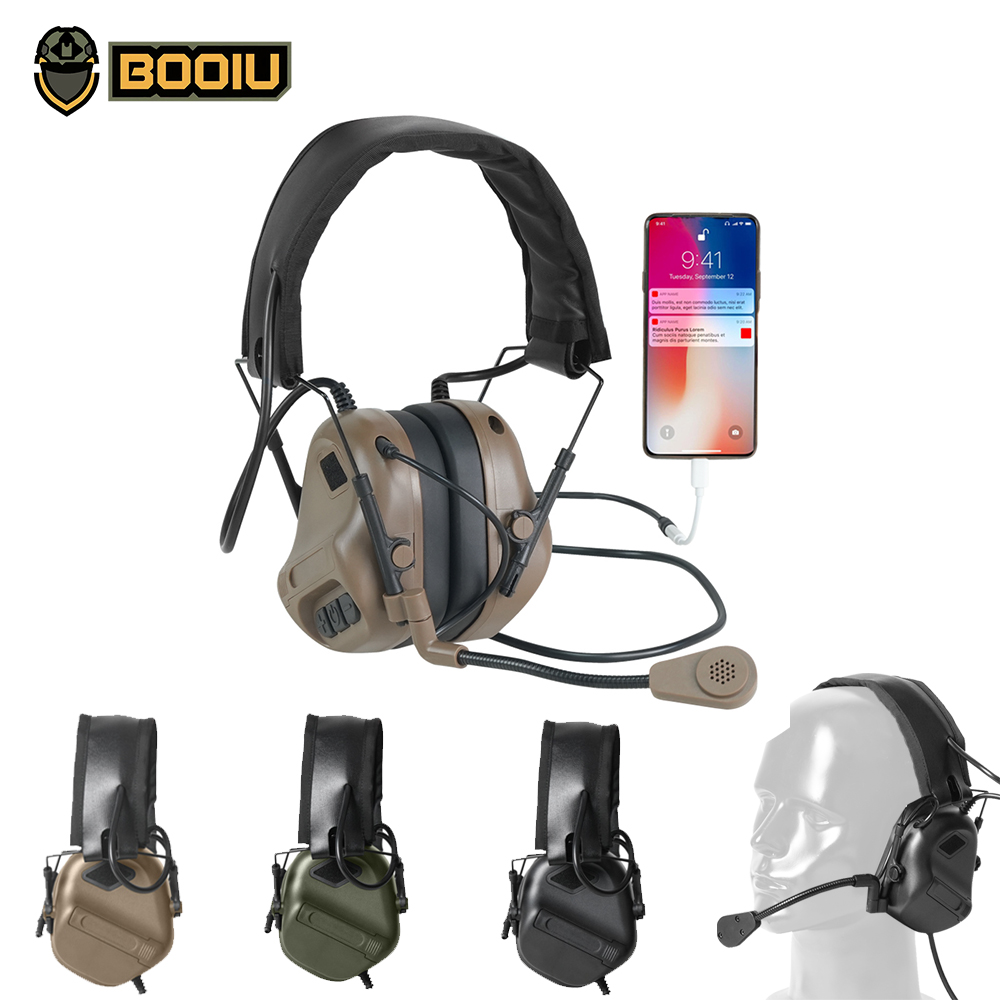 Earmuffs Foldable - BOOIU Taktik Elektronik Çekim Kulaklık 3.5mm