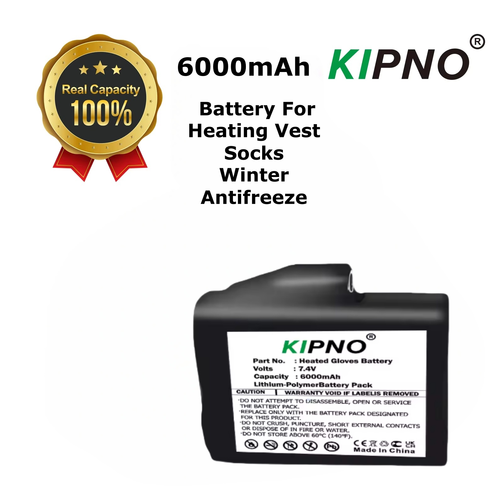 Heated Vest Battery - Isıtmalı Eldivenler Pil 7.4V 6000mah Polimer