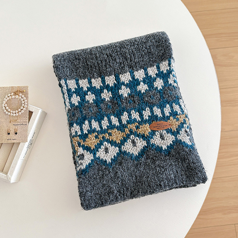 Wool Scarf Men - kadınlar ve erkekler için jakarlı örgü