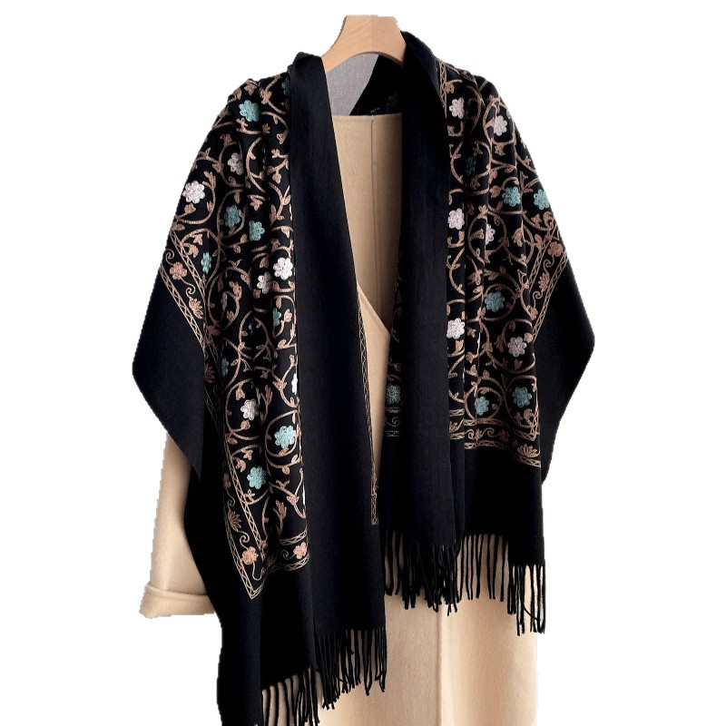 Cashmere Pashmina Wrap - 2025 Yeni İşlemeli Kaşmir Eşarp Kadınlar