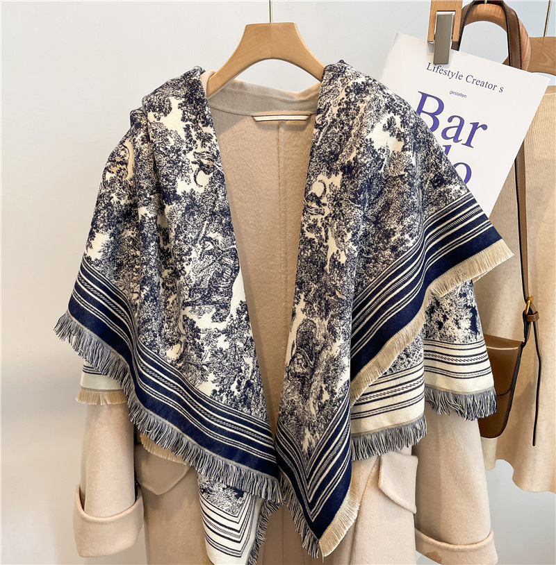 Shawl Wrap Winter - Lüks Eşarp Kadın Kaşmir Karışımı Bufanda