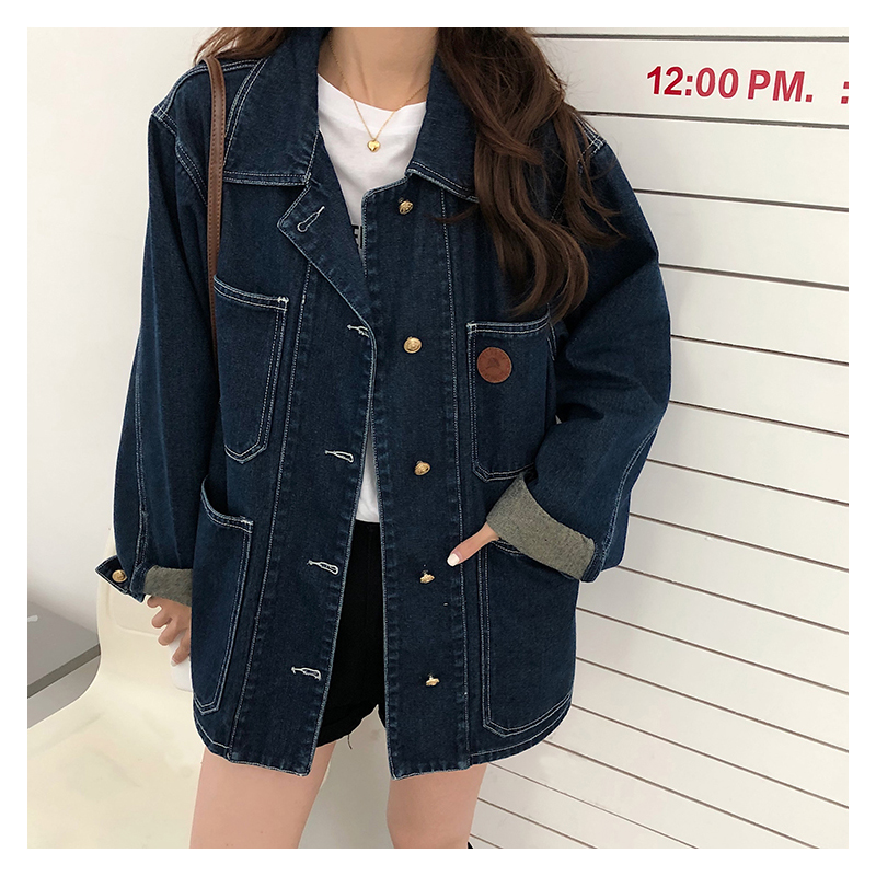 Down Jacket Packable - Koyu Mavi Denim Ceket Kadın İlkbahar