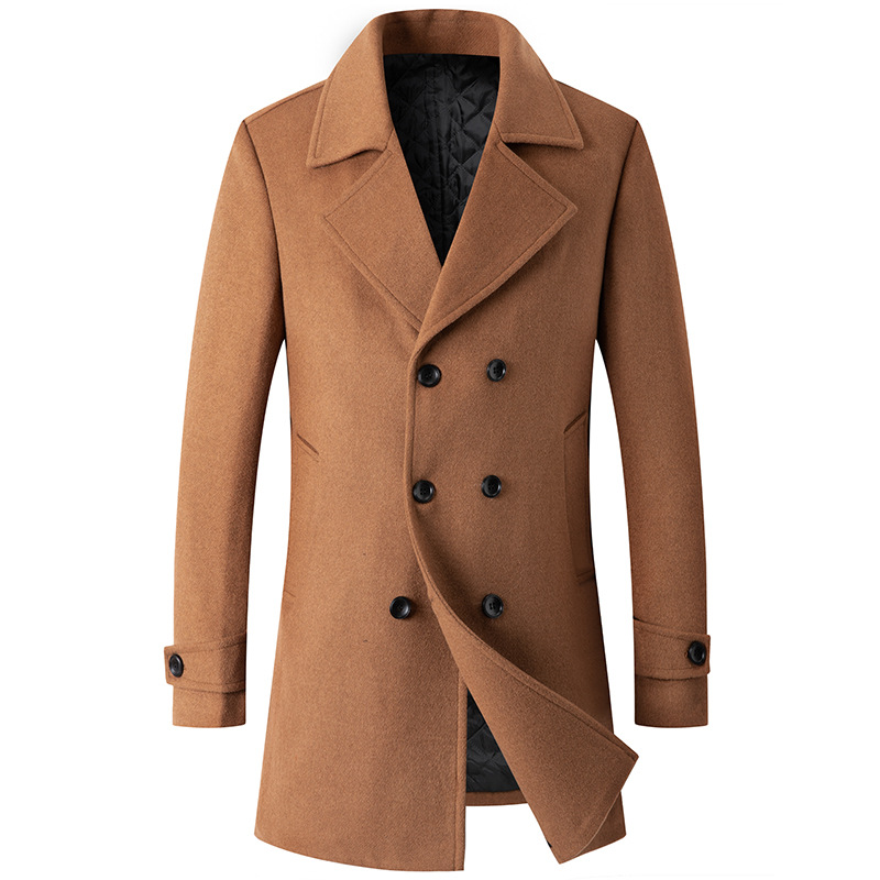Wool Coat Peacoat - Kruvaze Ceket Erkekler Peacoat Yün Ceket