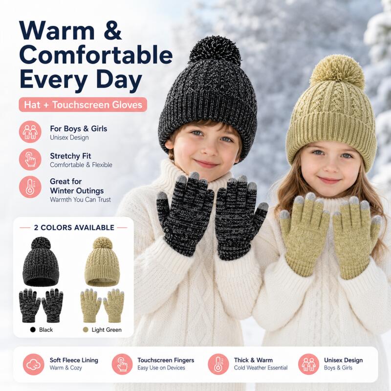 Çocuklar Kış Örgü Şapka Dokunm - Touch Screen Gloves incelemesi ve fiyatı