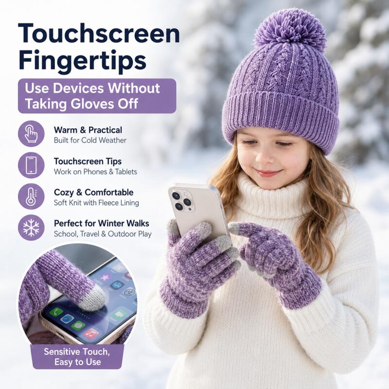 Çocuklar Kış Örgü Şapka Dokunm - Touch Screen Gloves incelemesi ve fiyatı