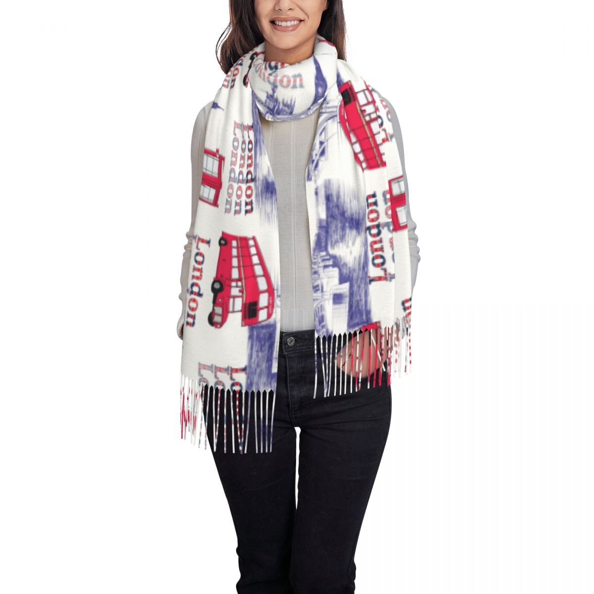 Londra İngiltere Manzaraları Ş - Shawl Wrap Winter incelemesi ve fiyatı