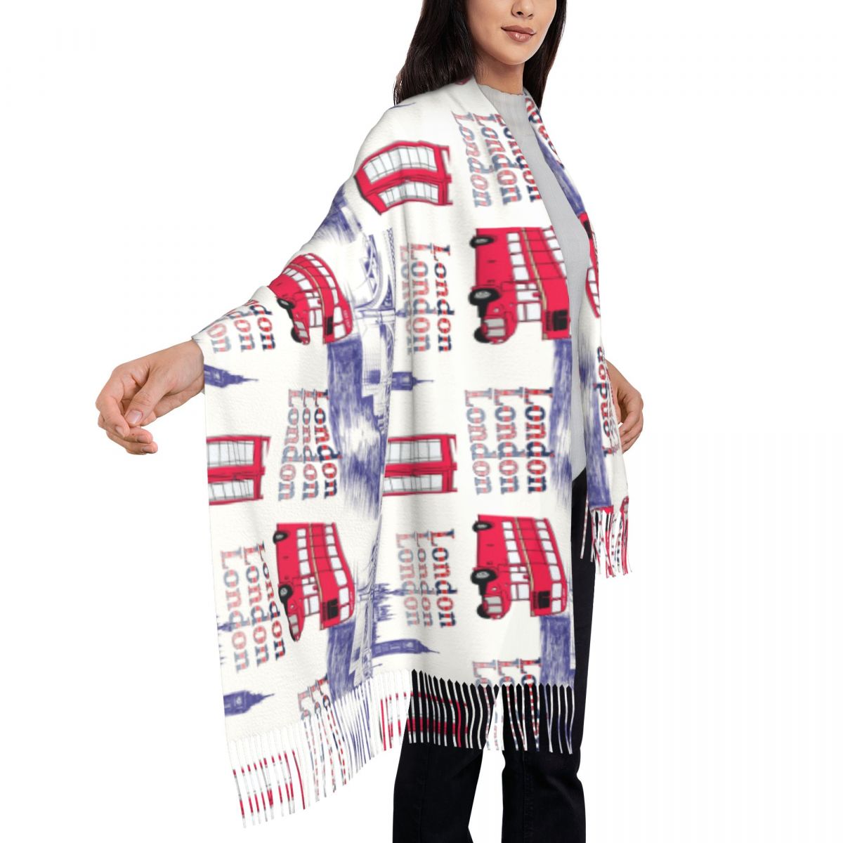 Londra İngiltere Manzaraları Ş - Shawl Wrap Winter incelemesi ve fiyatı