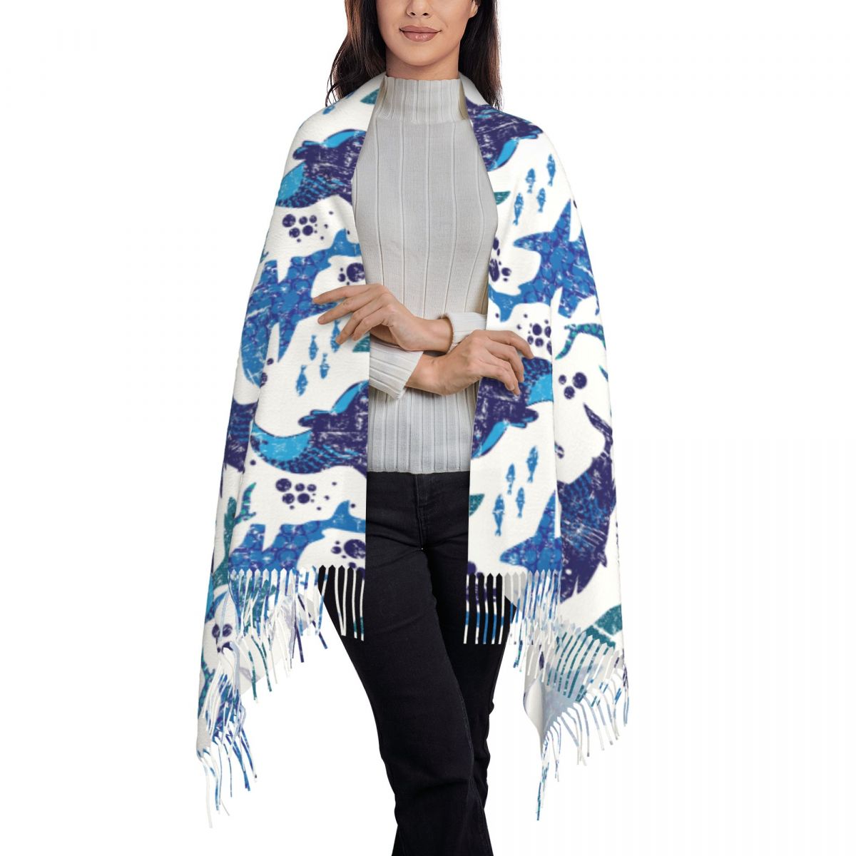 Köpekbalığı Sualtı Dünyası Oky - Shawl Wrap Winter incelemesi ve fiyatı