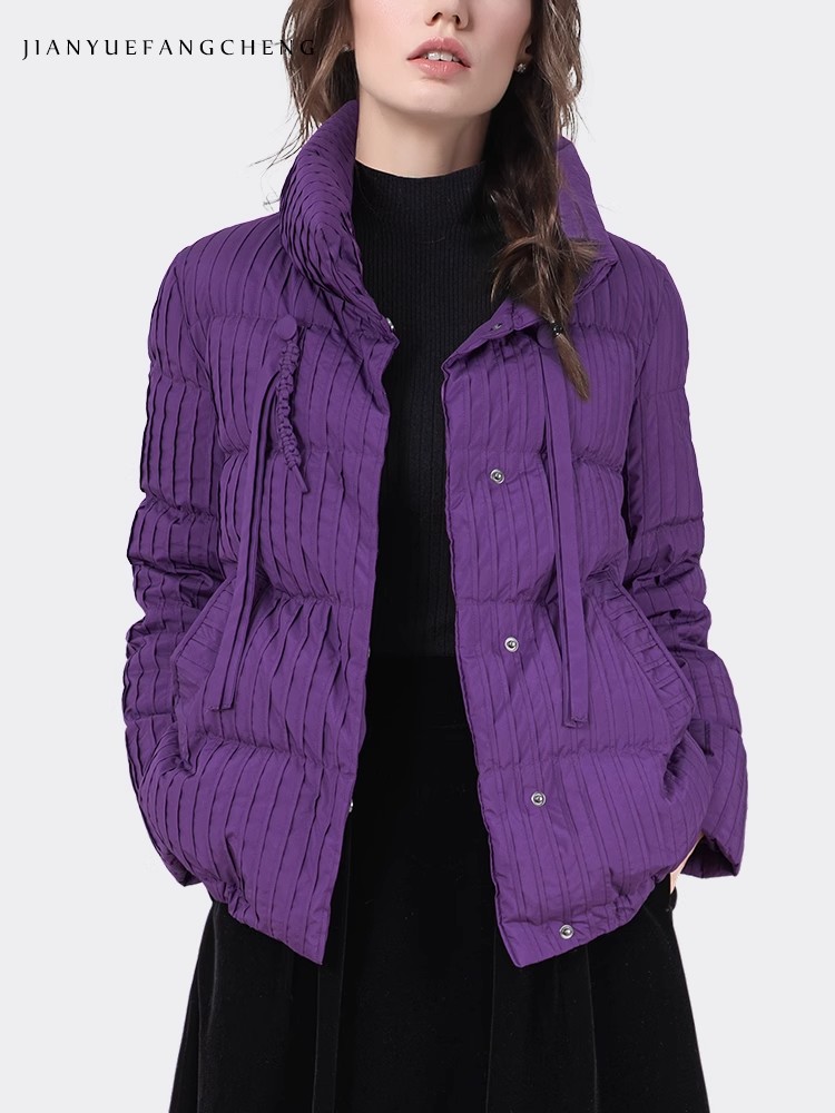 2024 Kış Moda Kadın Mor Çizgil - Down Jacket Packable incelemesi ve fiyatı