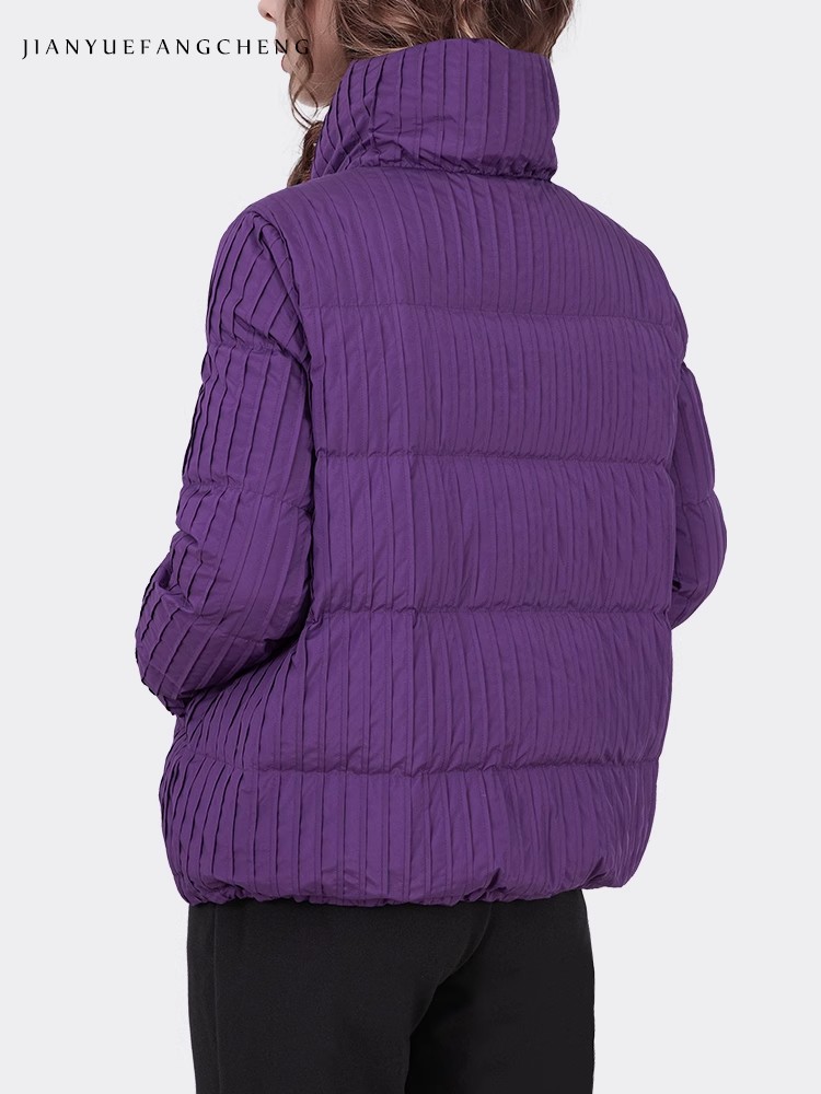 2024 Kış Moda Kadın Mor Çizgil - Down Jacket Packable incelemesi ve fiyatı