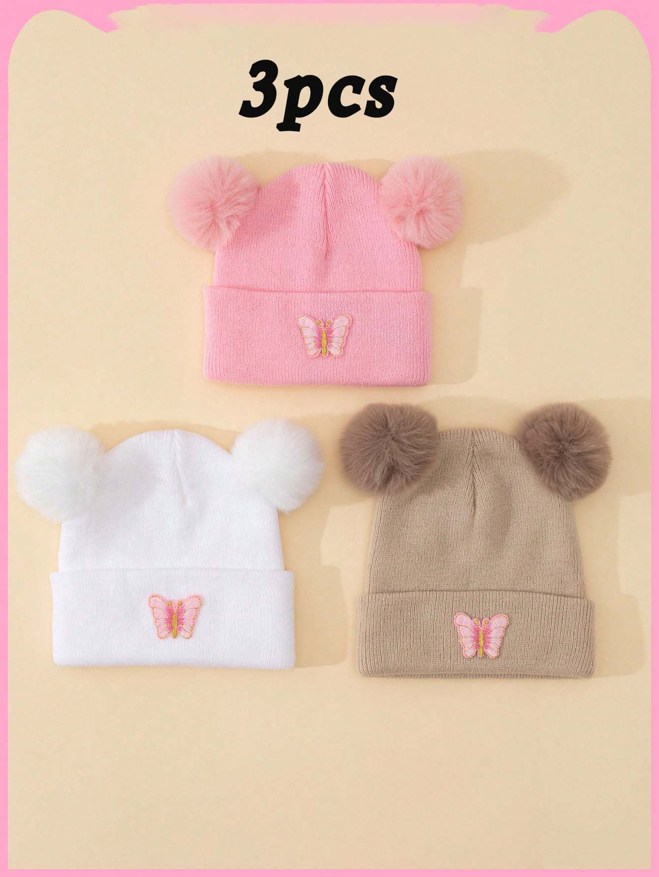 3 Adet Unisex Çocuklar Çift Po - Knit Beanie Hat Warm incelemesi ve fiyatı