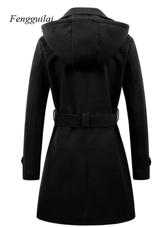 Kadın Siyah Kapüşonlu Kruvaze  - Wool Coat Peacoat incelemesi ve fiyatı