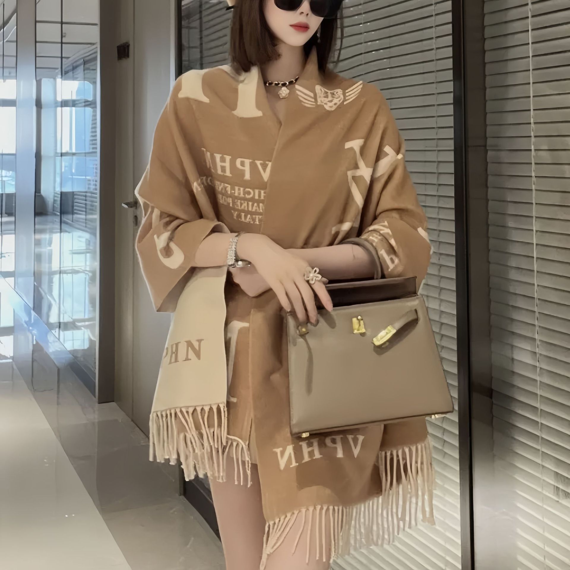 Lüks Kış Iki Taraflı Baskı Kaş - Cashmere Pashmina Wrap incelemesi ve fiyatı