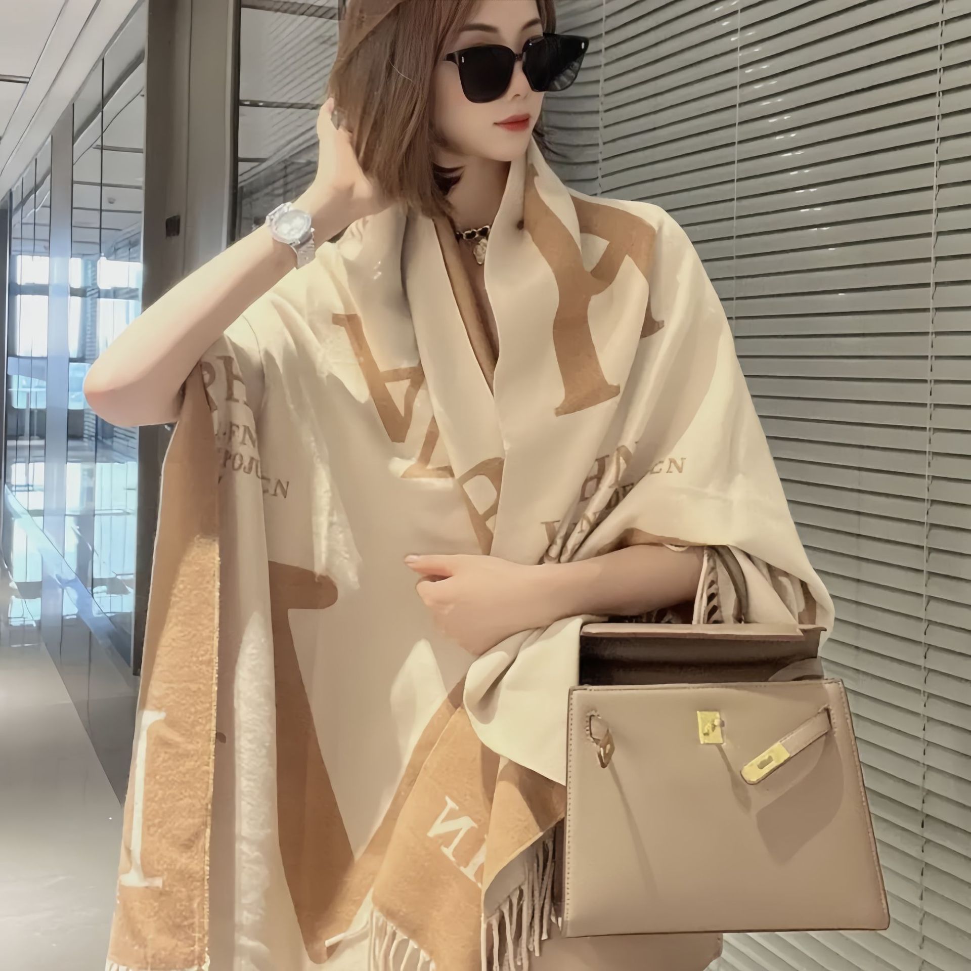 Lüks Kış Iki Taraflı Baskı Kaş - Cashmere Pashmina Wrap incelemesi ve fiyatı