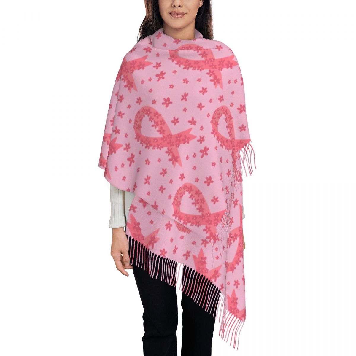 Pembe Kurdeleli Eşarp Kışlık S - Shawl Wrap Winter incelemesi ve fiyatı